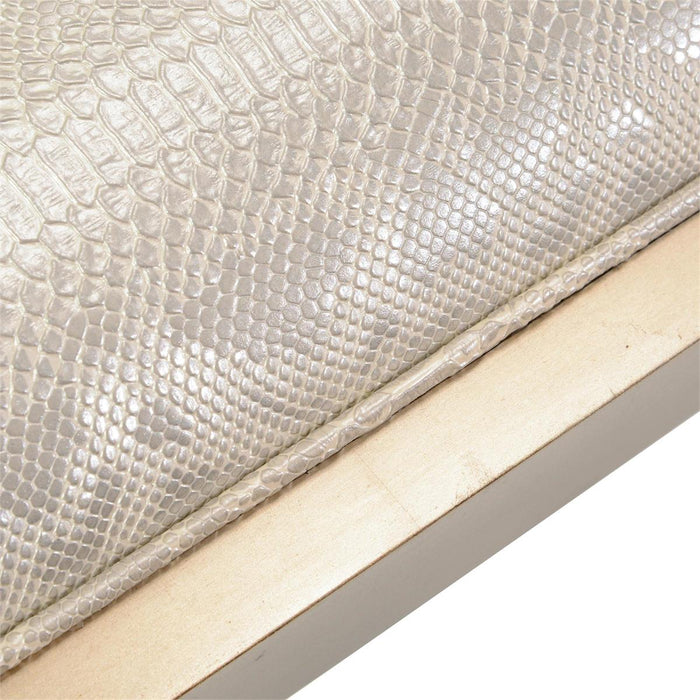 Reed 61" Antique Silver Curved Bench