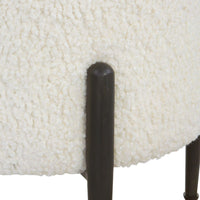 Riely White Faux Shearling Ottoman