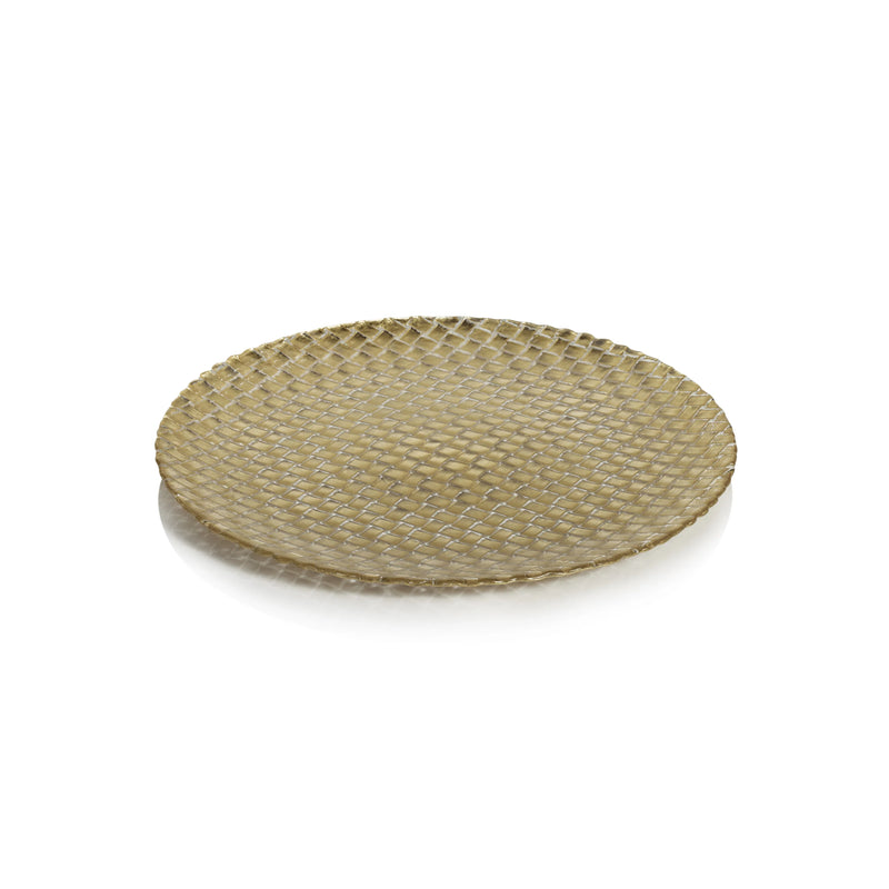 Braided Gold 13" Round Plate - Set of 12