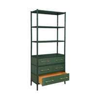 Fiona Green Grasscloth & Gold Etagere