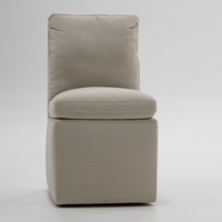 Damaris Modern Beige Dining Chair With Castor Wheels