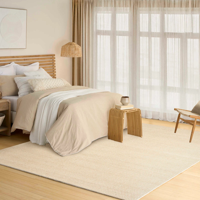 Everly Ivory Beige Wool Blend Area Rug