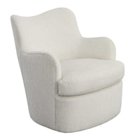 Geovanna Cream Chenille Swivel Chair