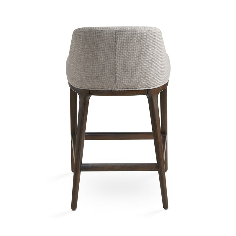 Tabitha Grey Linen & Wood Counter Stool