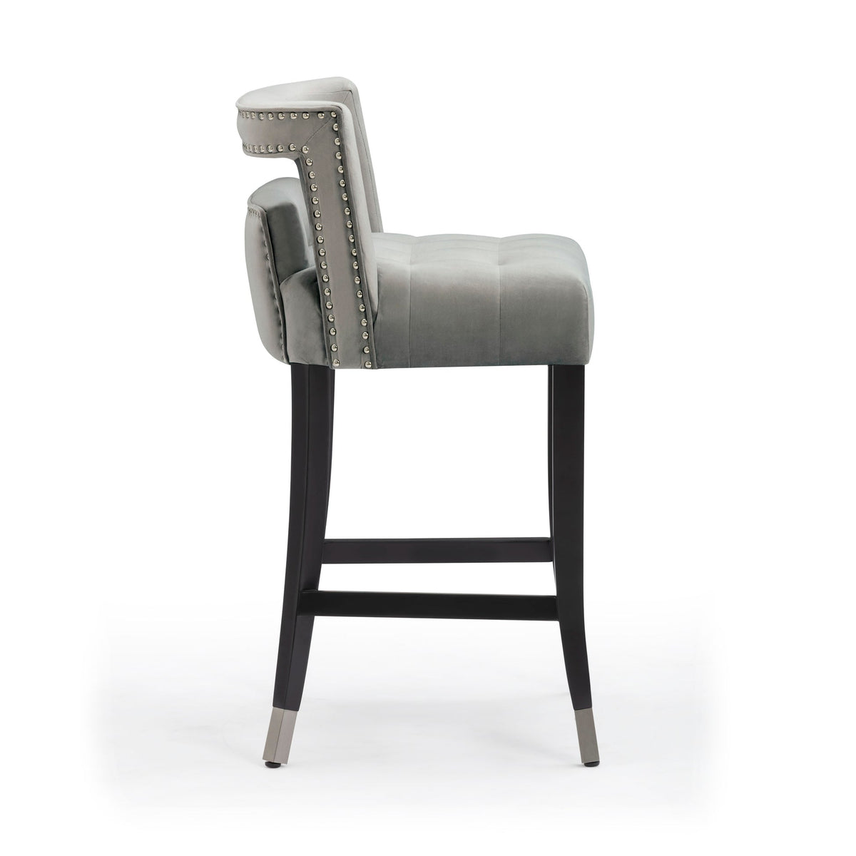 Rina Grey Velvet Counter Stool - Luxury Living Collection