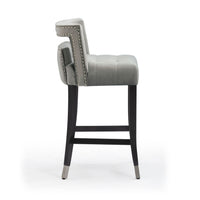 Rina Grey Velvet Counter Stool - Luxury Living Collection