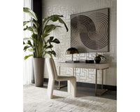 Jamille Cream Faux Leather & Gold Desk