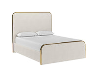 Tometi Cream Fabric & Brushed Gold Bed