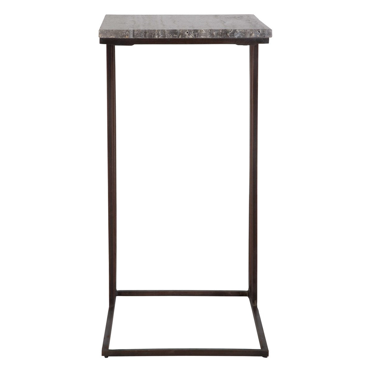 Theo Travertine & Dark Bronze Accent Table