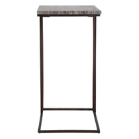 Theo Travertine & Dark Bronze Accent Table