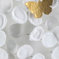 Amalea Linen Petals & Brass Butterflies Wall Art