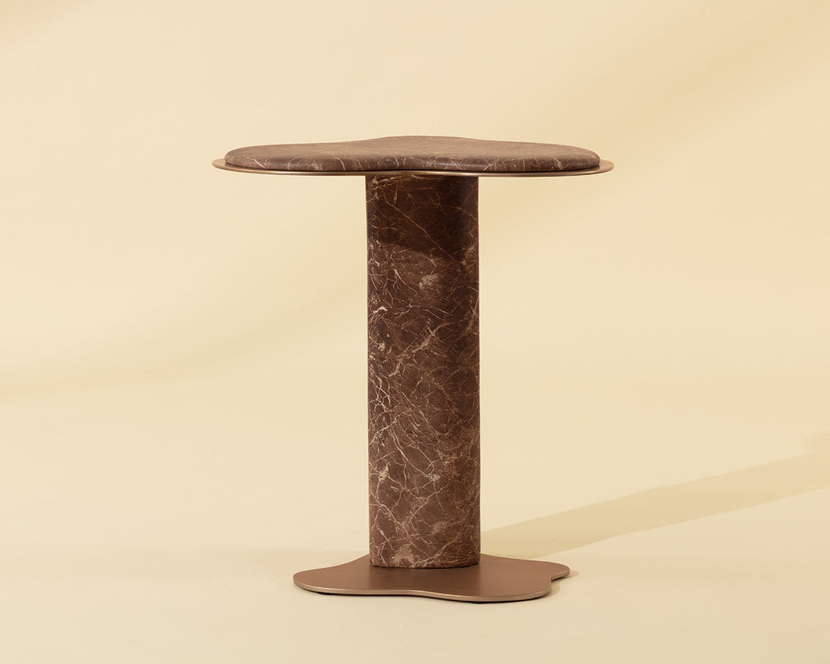 Isola Faux Marble Concrete Indoor Outdoor Accent Table