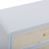 Ameline Pastel Blue Rattan 6 Drawer Dresser