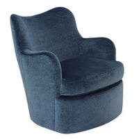 Geovanna Blue Velvet Swivel Chair