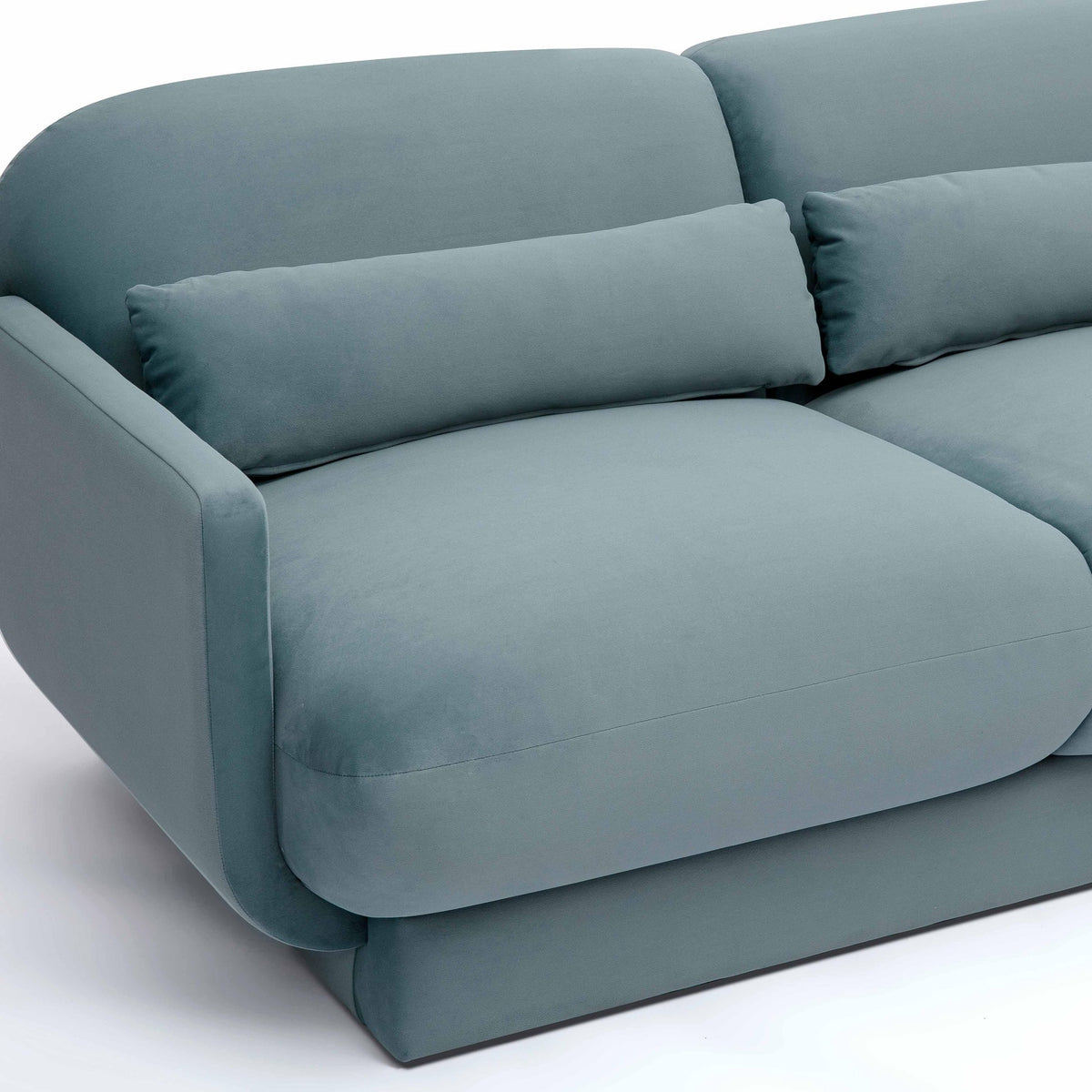 Arnaldo 90.5”Powder Blue Performance Velvet Sofa