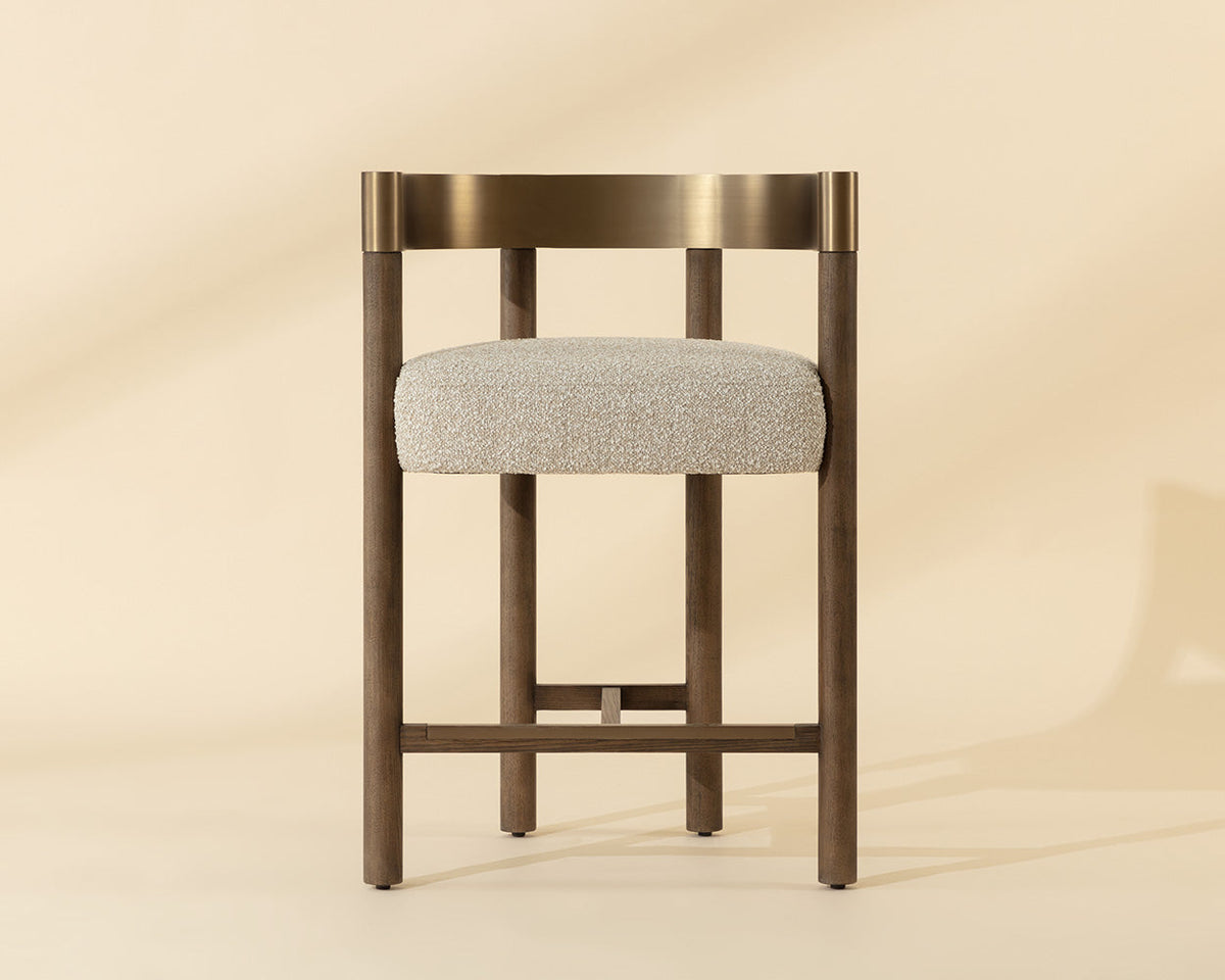 Manolo Oatmeal, Chocolate Ash & Antique Brass Counter Stool