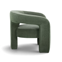 Clara Green Performance Velvet Curved Accent Chair