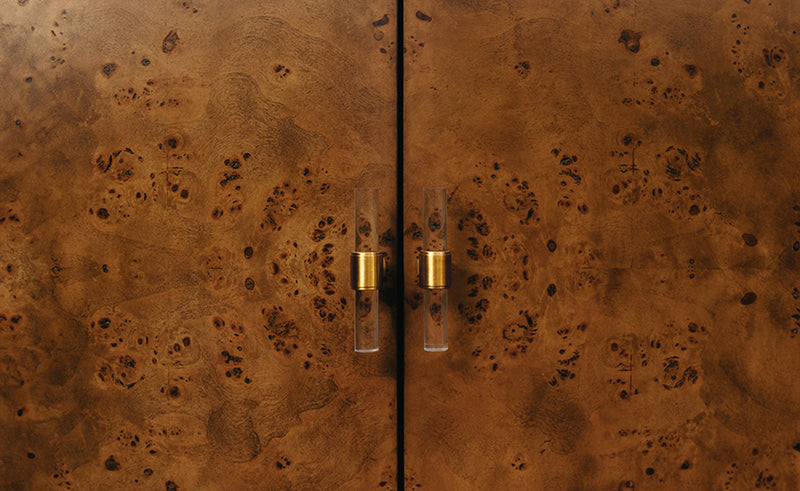 Elisa 60" Dark Burlwood & Brass Sideboard