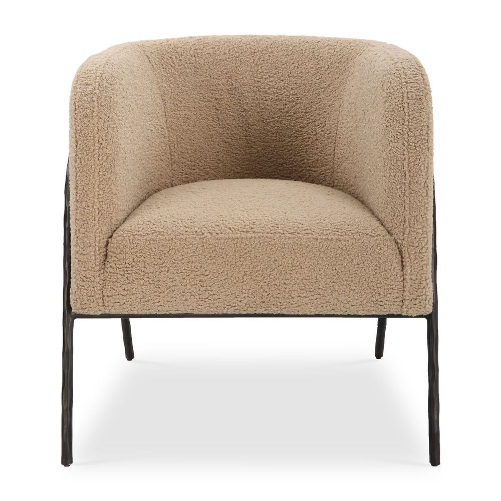 Netta Latte Shearling Accent Chair
