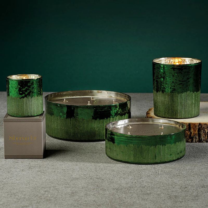 Siberian Fir Green Scented Antique Candle Jar - Six Wick (Set of 4)
