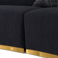 Giovanni 150" Black Curved Sectional Sofa