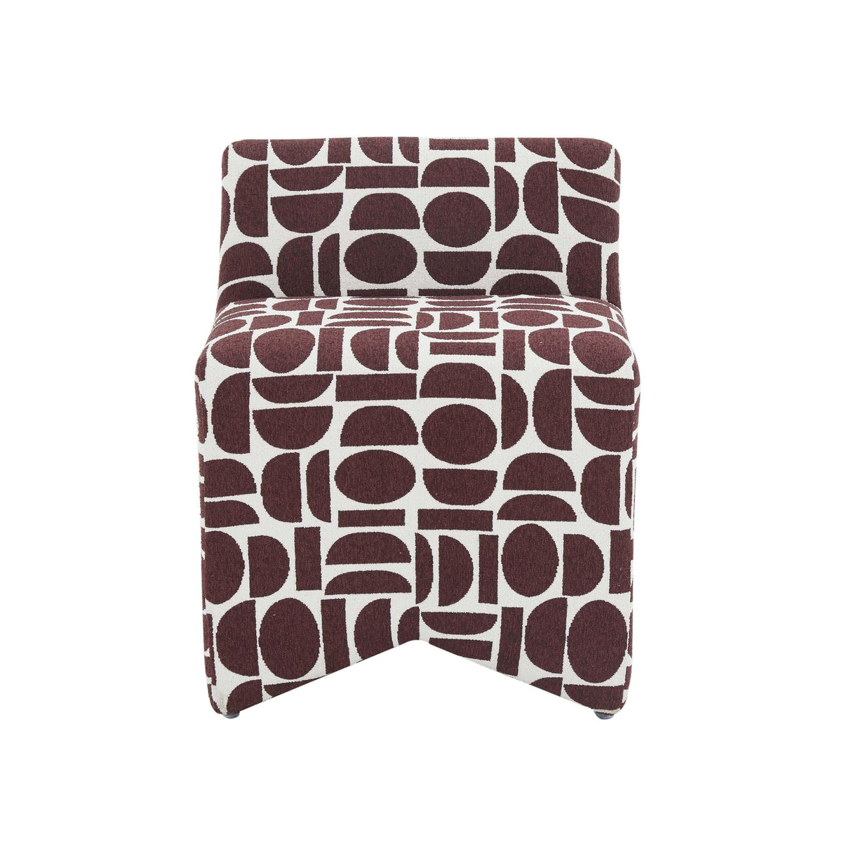 Geo Merlot Geometric Performance Jacquard Weave Stool