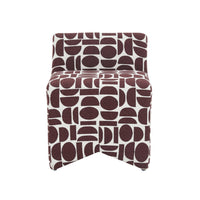 Geo Merlot Geometric Performance Jacquard Weave Stool