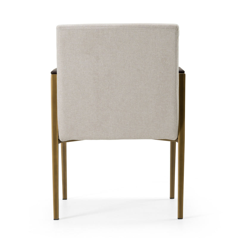 Collette Modern Off-White & Gold Dining Chair