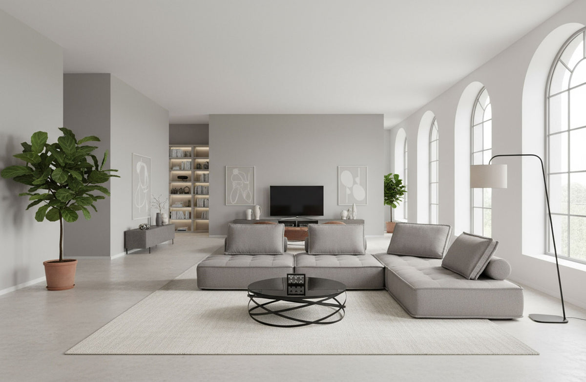 Odile Modern Grey Modular 4-Piece Sectional Sofa