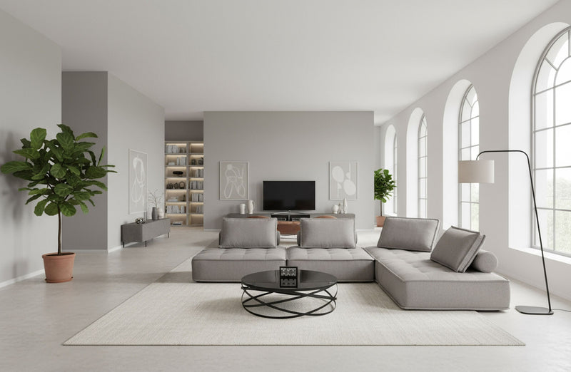 Odile Modern Grey Modular 4-Piece Sectional Sofa