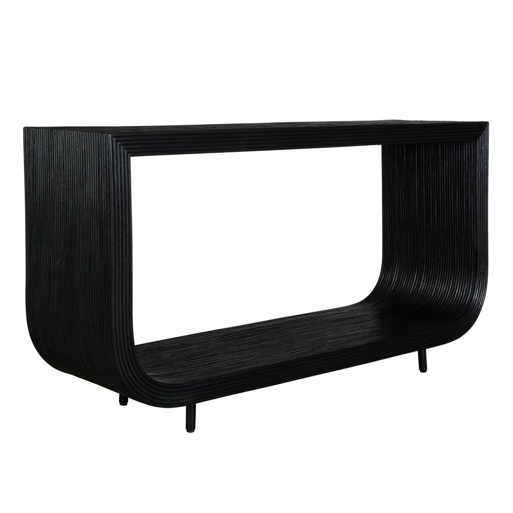 Dream 58" Black Rattan Console Table