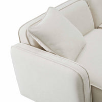 Travie 145" Sand Upcycled Performance Linen 6-Piece Modular U-Sectional