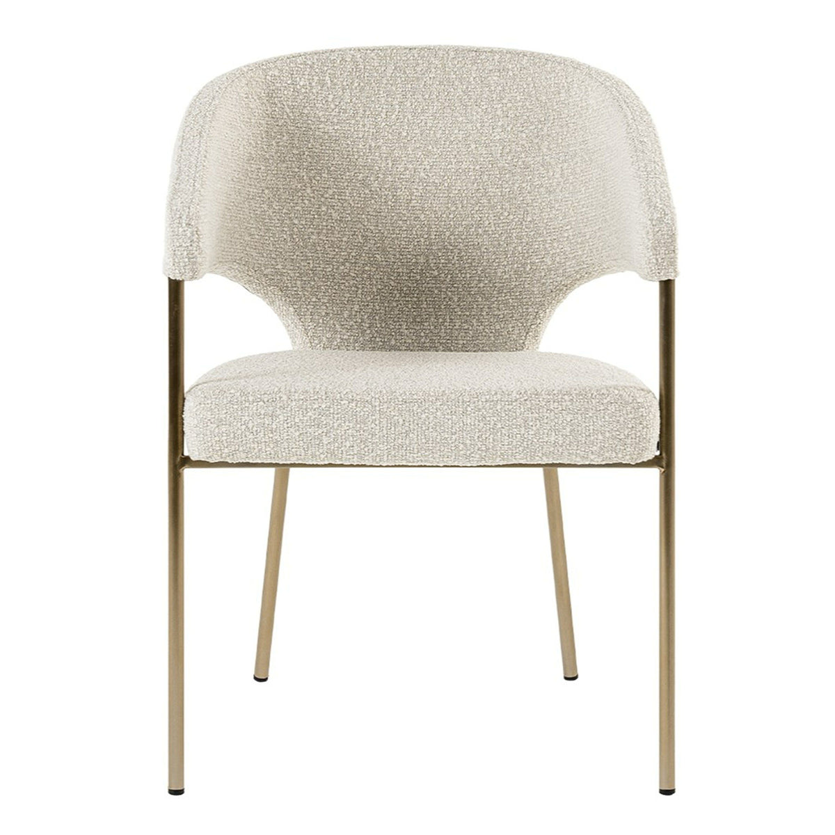 Taner Modern Light Grey Fabric & Antique Brass Dining Chair