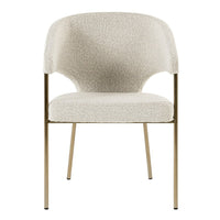 Taner Modern Light Grey Fabric & Antique Brass Dining Chair