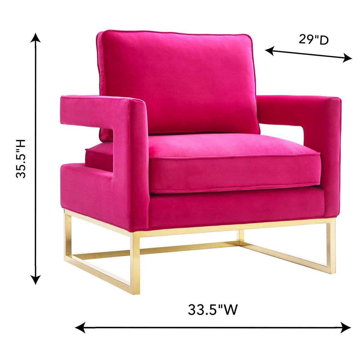 Glimer Pink Velvet Chair - Luxury Living Collection