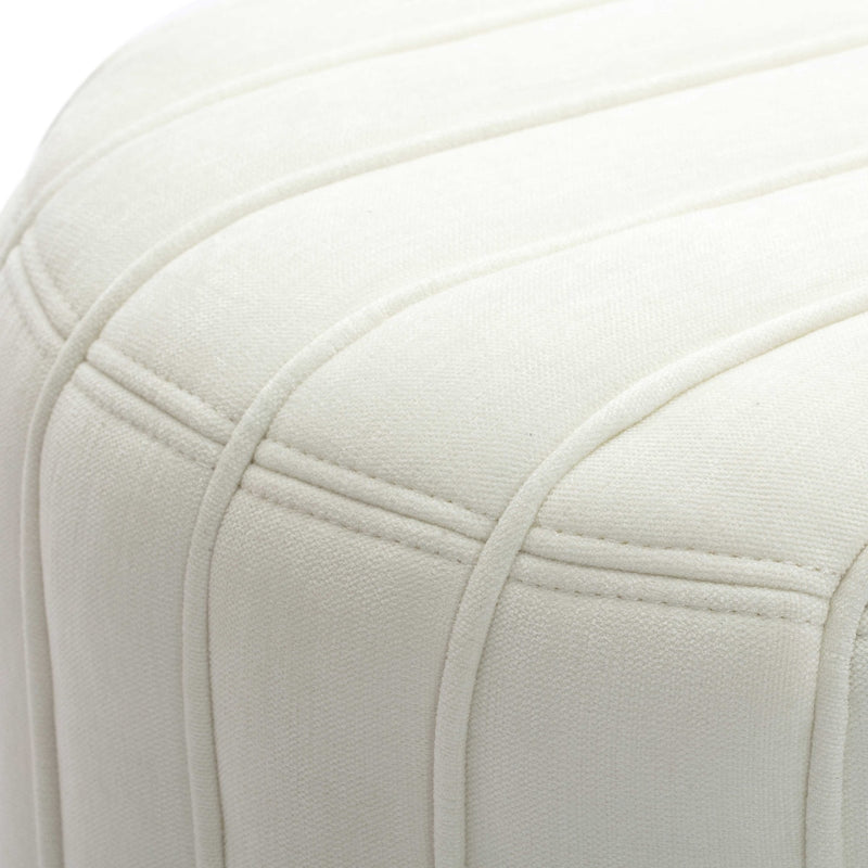 Addison Cream Chenille Ottoman
