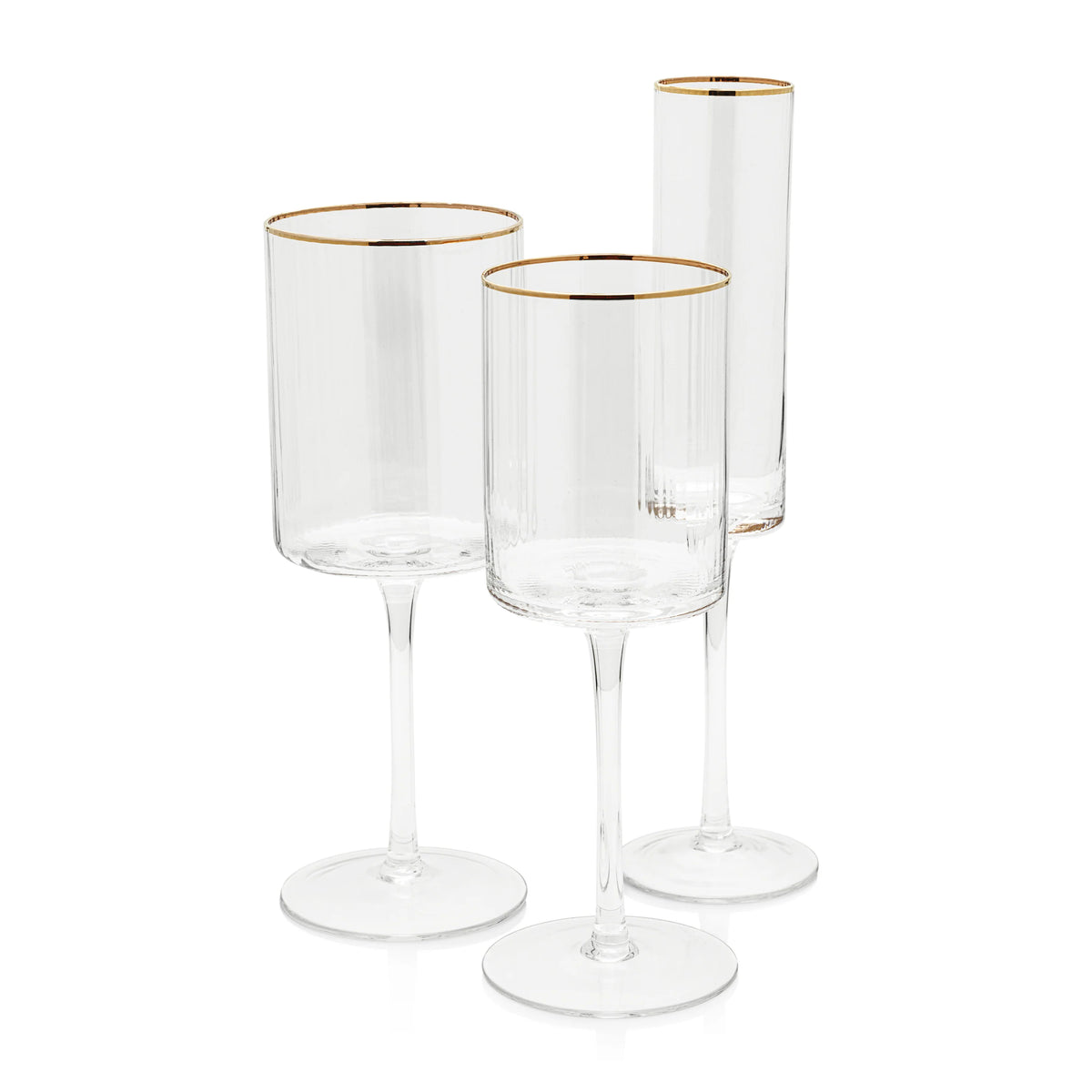 Optic Red Wine Glass with Gold Rim - Set of 12 (Copy)