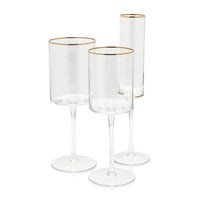 Optic Red Wine Glass with Gold Rim - Set of 12 (Copy)