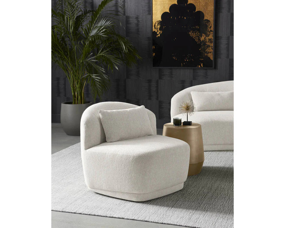 Soraya Dove Cream Swivel Accent Chair