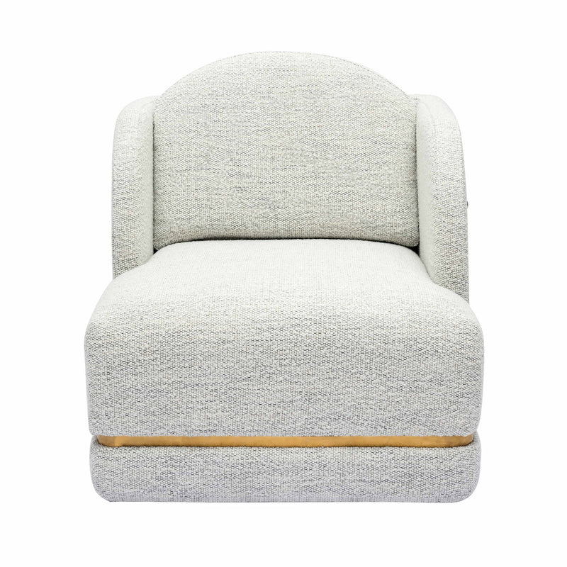 Arlee Nubby Cotton White Chenille Accent Chair