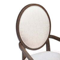Lunaris Dark Brown and Beige Dining Armchair