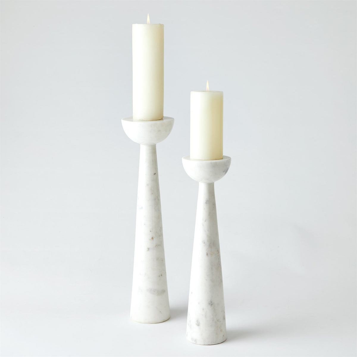 Sarah White Round Top Candle Holder (2 Sizes Available)