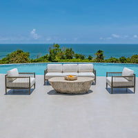 Clara White & Grey Outdoor Lounge Chair