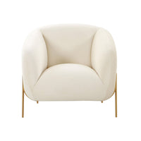 Katie Cream Velvet Accent Chair - Luxury Living Collection