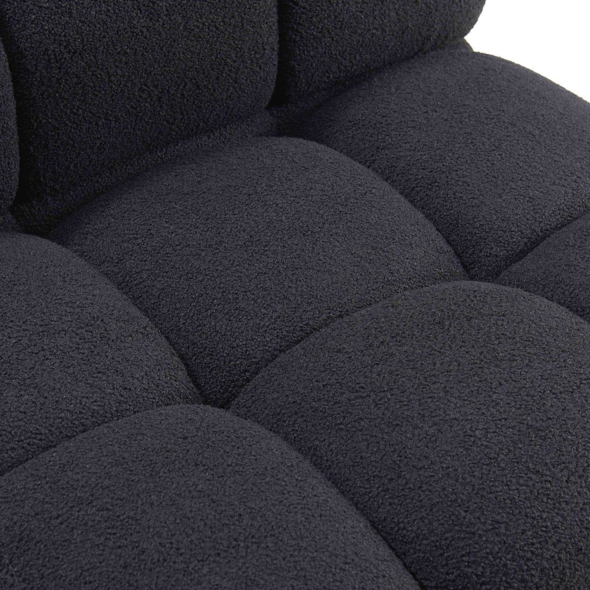 Vogue Black Vegan Shearling 6-piece Modular U-Sectional