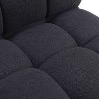 Vogue Black Vegan Shearling 6-piece Modular U-Sectional