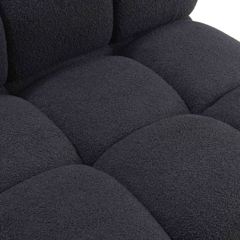 Vogue Black Vegan Shearling 6-piece Modular U-Sectional