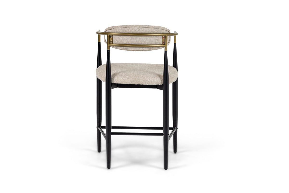 Nicole Modern Beige/Gold & Black Counter Stool