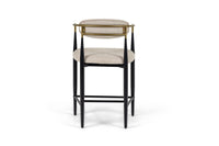Nicole Modern Beige/Gold & Black Counter Stool