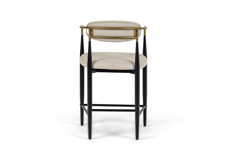 Nicole Modern Beige/Gold & Black Counter Stool